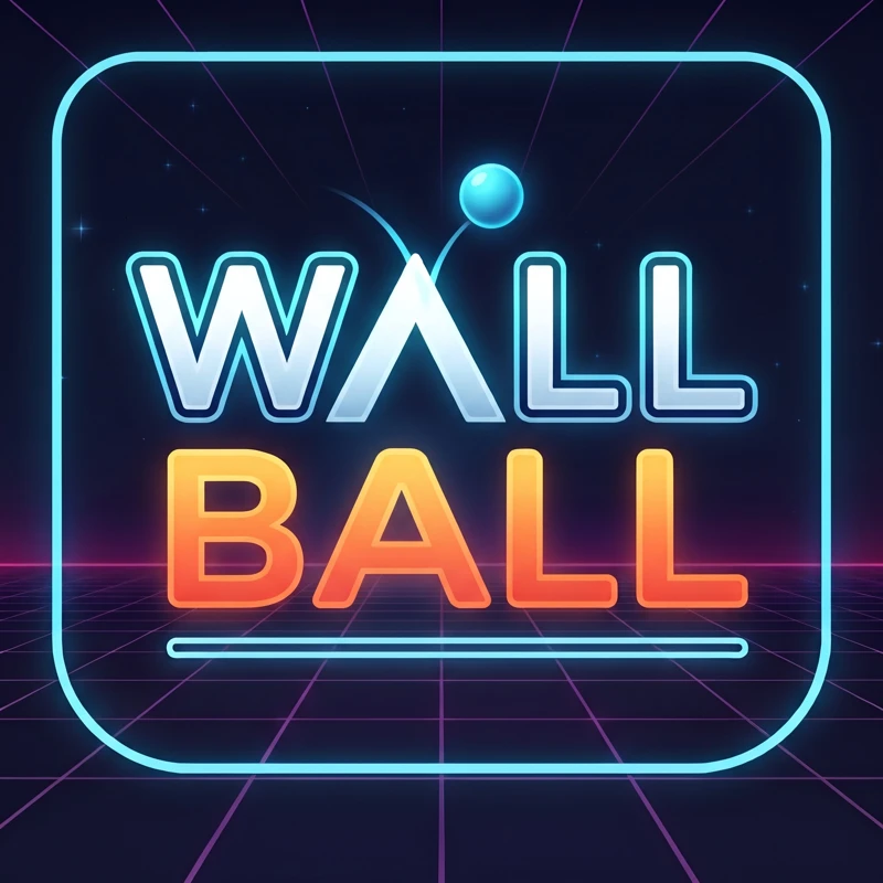 Wall Ball neon arcade logo